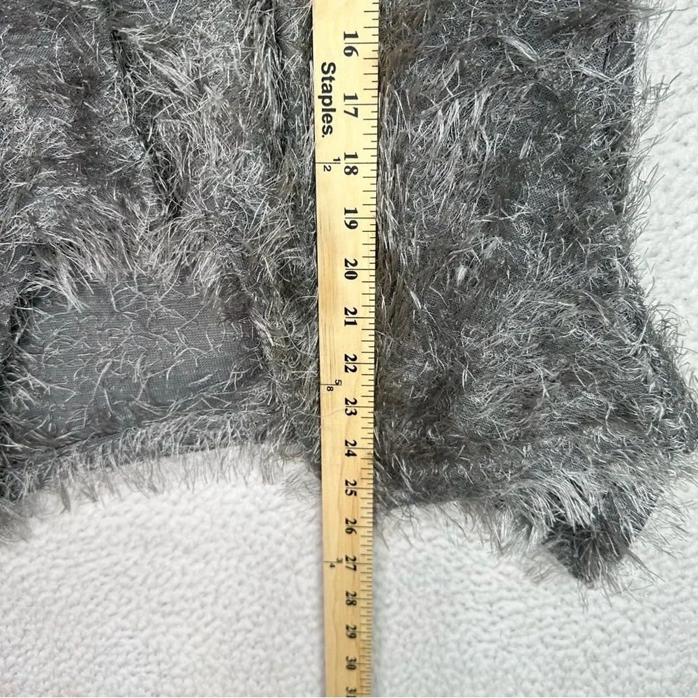 Kaktus‎ Gray Fuzzy Textured Cardigan Sweater Women’s Small Boho Button Front